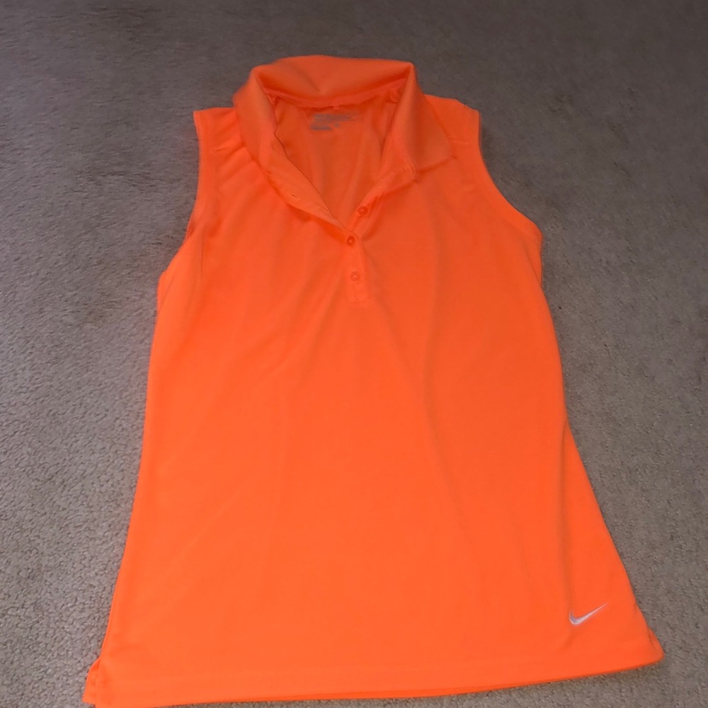 Fluorescent orange Nike golf shirt